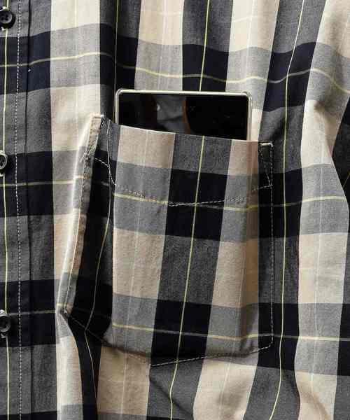 MinoriTY（マイノリティ）の「ブリティッシュチェックビックシャツ/半袖（シャツ/ブラウス・メンズ・ベージュ/グレー・M/L）」の9枚目の写真