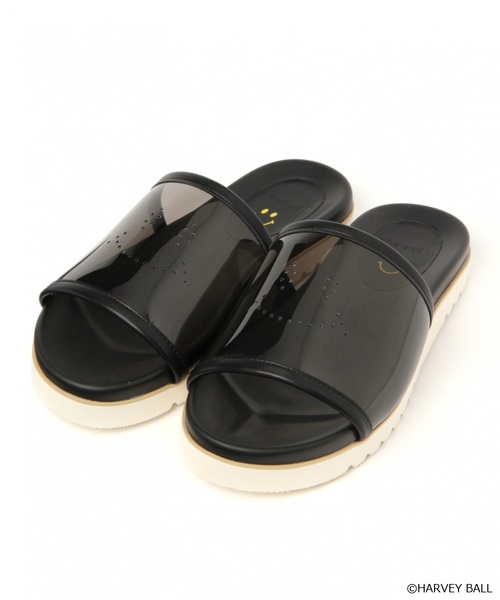 niko and...（ニコアンド）の「【スマイル】コラボサンダル（サンダル・レディース・ブラック/ナチュラル・MEDIUM/LARGE）」の2枚目の写真