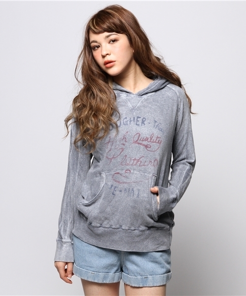 goa(ゴア)の「グランコットガーゼ天竺プルオーバーPK(Tシャツ/カットソー・レディース・キナリ/グレー/ネイビー・FREE)」の1枚目の写真