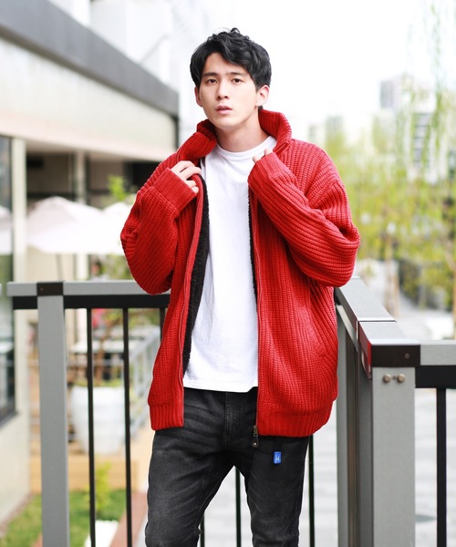 WESTSEA(ウエストシー)の「裏ボアフリース 3G片畦 フルジップハイ ジャケット(パーカー・メンズ・ブラック/ブラウン/モカ/ダークブラウン/テラコッタ/ネイビー・M/L/XL)」の8枚目の写真