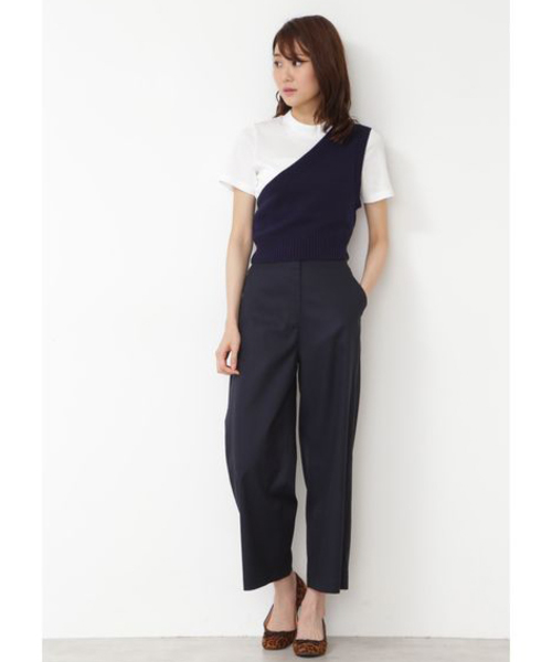 NATURAL BEAUTY BASIC（ナチュラルビューティーベーシック）の「[接触冷感]コットンテンセルグルカパンツ（その他パンツ・レディース・ベージュ/ネイビー/カーキ・SMALL/MEDIUM/X-SMALL）」の10枚目の写真