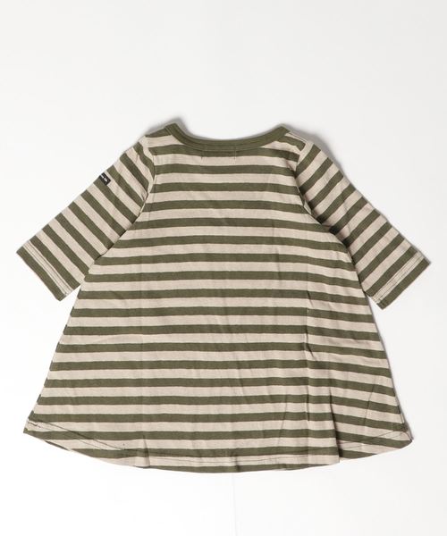quoti use fith(クゥオティ ユース フィス)の「ボーダー 長袖 ひざ丈ワンピース(ワンピース・キッズ・ベージュ/カーキ/レッド/ネイビー/グレー/ブラック・80/90/100/110/120/130)」の7枚目の写真
