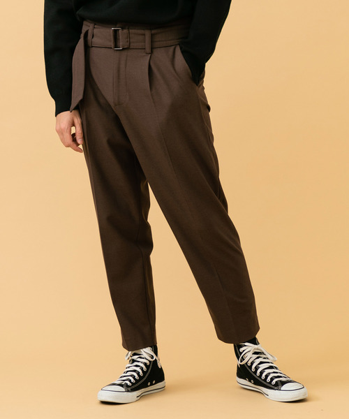 STUDIOUS(ステュディオス)の「【STUDIOUS】ベルテッドテーパードパンツver.2(スラックス・メンズ・ブラック/ベージュ/ブラウン/ダークブラウン/グレー・1/2/3)」の19枚目の写真
