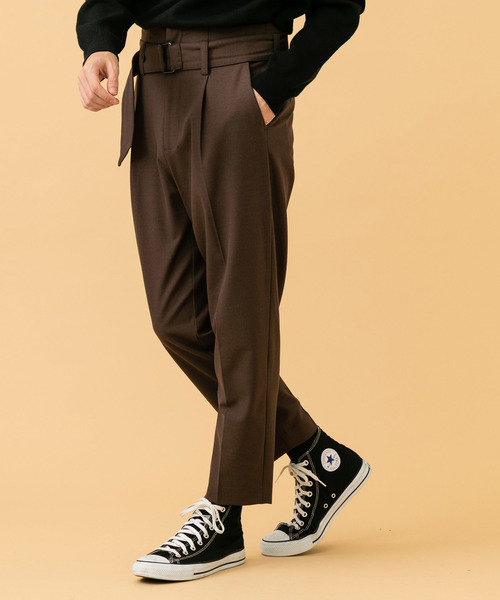 STUDIOUS(ステュディオス)の「【STUDIOUS】ベルテッドテーパードパンツver.2(スラックス・メンズ・ブラック/ベージュ/ブラウン/ダークブラウン/グレー・1/2/3)」の21枚目の写真