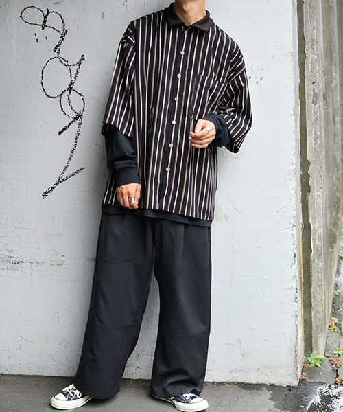 kutir（クティール）の「リブ襟柄シャツ（シャツ/ブラウス・メンズ・ブラック/ネイビー/マスタード・MEDIUM/LARGE）」の17枚目の写真