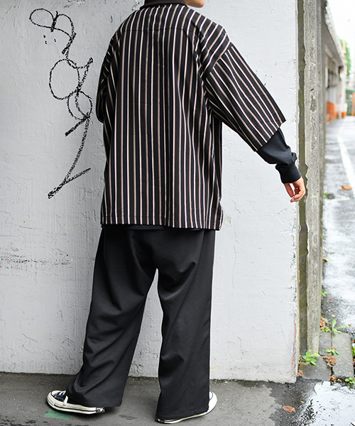 kutir（クティール）の「リブ襟柄シャツ（シャツ/ブラウス・メンズ・ブラック/ネイビー/マスタード・MEDIUM/LARGE）」の19枚目の写真