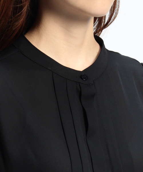 NARACAMICIE（ナラカミーチェ）の「ジョーゼットクルーネック長袖ブラウス（シャツ/ブラウス・レディース・ブラック/パープル/ボルドー・SMALL/MEDIUM/LARGE）」の7枚目の写真