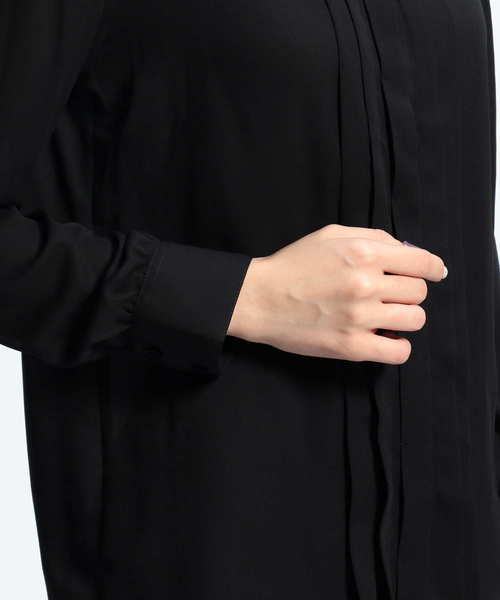 NARACAMICIE（ナラカミーチェ）の「ジョーゼットクルーネック長袖ブラウス（シャツ/ブラウス・レディース・ブラック/パープル/ボルドー・SMALL/MEDIUM/LARGE）」の4枚目の写真