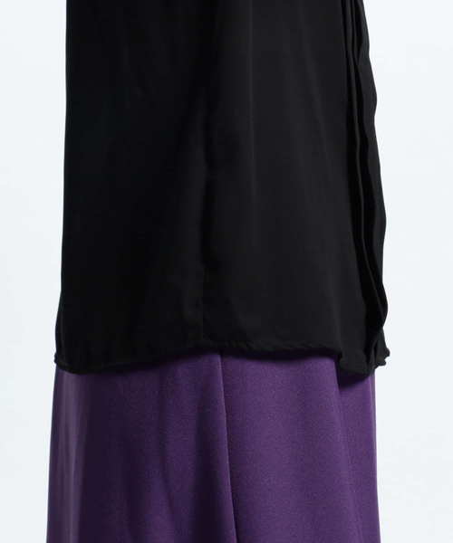 NARACAMICIE（ナラカミーチェ）の「ジョーゼットクルーネック長袖ブラウス（シャツ/ブラウス・レディース・ブラック/パープル/ボルドー・SMALL/MEDIUM/LARGE）」の9枚目の写真