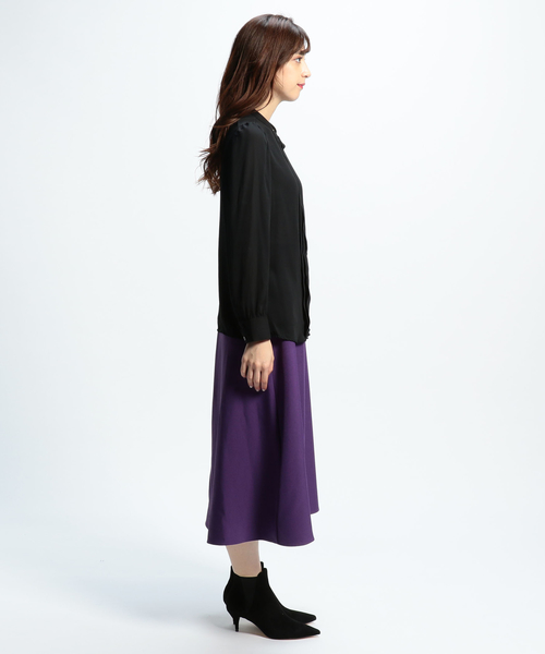 NARACAMICIE（ナラカミーチェ）の「ジョーゼットクルーネック長袖ブラウス（シャツ/ブラウス・レディース・ブラック/パープル/ボルドー・SMALL/MEDIUM/LARGE）」の8枚目の写真