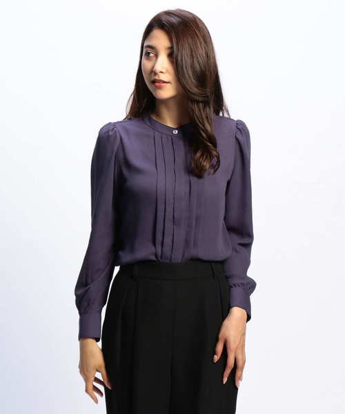 NARACAMICIE（ナラカミーチェ）の「ジョーゼットクルーネック長袖ブラウス（シャツ/ブラウス・レディース・ブラック/パープル/ボルドー・SMALL/MEDIUM/LARGE）」の17枚目の写真