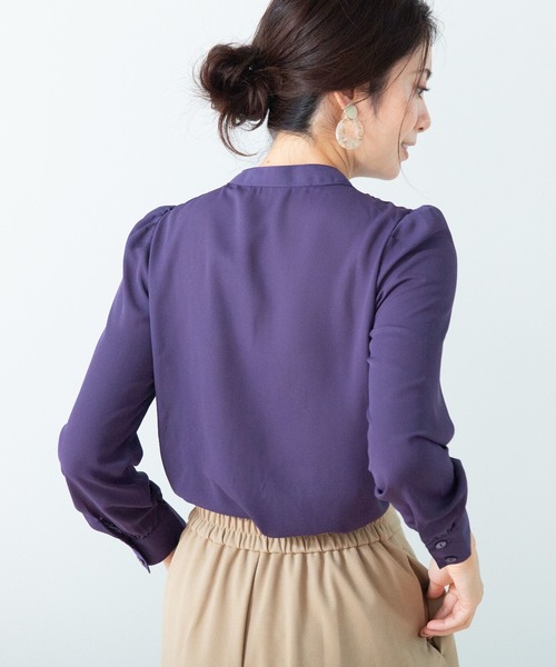 NARACAMICIE（ナラカミーチェ）の「ジョーゼットクルーネック長袖ブラウス（シャツ/ブラウス・レディース・ブラック/パープル/ボルドー・SMALL/MEDIUM/LARGE）」の19枚目の写真