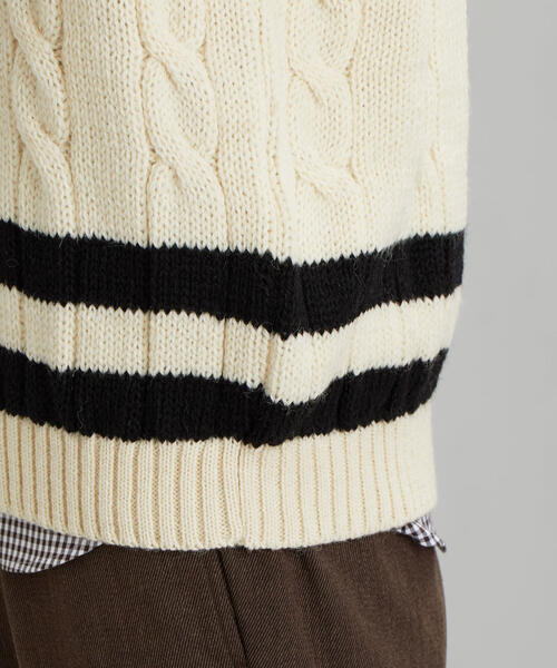 Oldderby Knitwear（オールダービーニットウェア）の「[オールドダービーニットウェア] SC OLDDERBY KNITWEAR チルデンニット（ニット/セーター・メンズ・グレー/ナチュラル・MEDIUM/LARGE）」の5枚目の写真