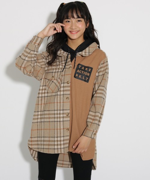 超安い抜群 セール チュニック フード付きチュニック ワンピース シャツ チュニック Pink Latte ピンクラテ のファッション 人気アイテム