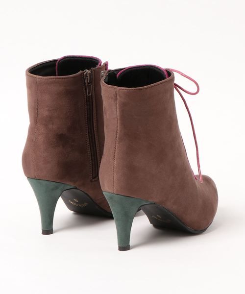 KOBE LETTUCE（コウベレタス）の「ポインテッドトゥレースアップショートブーツ（ブーツ・レディース・ブラック/ブラウン/グレイッシュベージュ・LL/S/M/L）」の7枚目の写真