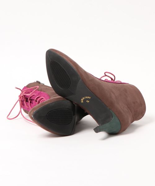 KOBE LETTUCE（コウベレタス）の「ポインテッドトゥレースアップショートブーツ（ブーツ・レディース・ブラック/ブラウン/グレイッシュベージュ・LL/S/M/L）」の12枚目の写真