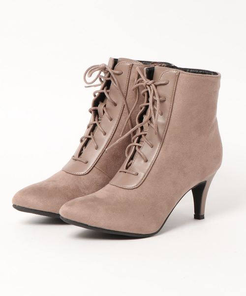 KOBE LETTUCE（コウベレタス）の「ポインテッドトゥレースアップショートブーツ（ブーツ・レディース・ブラック/ブラウン/グレイッシュベージュ・LL/S/M/L）」の14枚目の写真