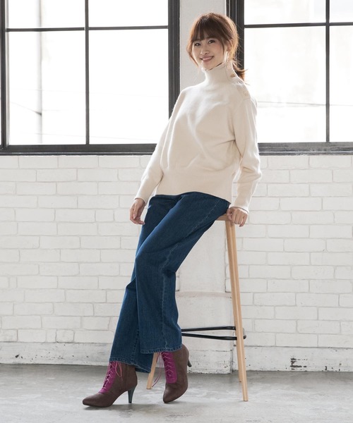 KOBE LETTUCE（コウベレタス）の「ポインテッドトゥレースアップショートブーツ（ブーツ・レディース・ブラック/ブラウン/グレイッシュベージュ・LL/S/M/L）」の10枚目の写真