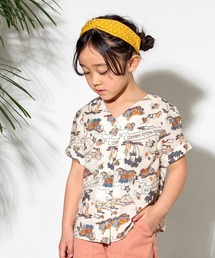 MAKE YOUR DAY | 【リンクコーデ】ノーカラーアロハシャツ（レトロ）■80～140cm(シャツ/ブラウス)