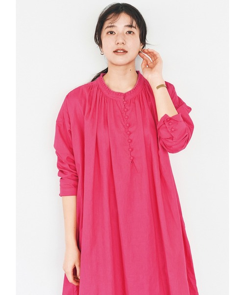 avecmoi(アヴェクモワ)の「【佐藤かなさんプロデュース】 アヴェクモワ 包みボタンワンピース〈ピンク〉(ワンピース・レディース・ピンク・MEDIUM/LARGE/SMALL/X-LARGE)」の7枚目の写真