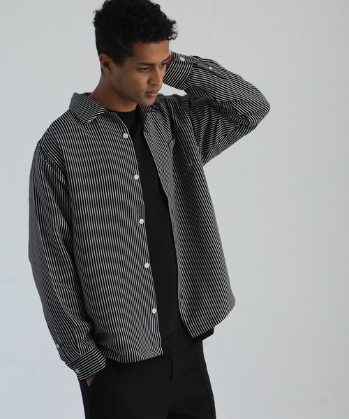 NILWAY(ニルウェイ)の「イージーケアポリトロバックスリットオープンカラーシャツ(シャツ/ブラウス・メンズ・ホワイト/チャコールグレー/ブラック/ベージュ/ブラウン/ブルー/ブラック系その他/ベージュ系その他・MEDIUM/LARGE/X-LARGE)」の4枚目の写真