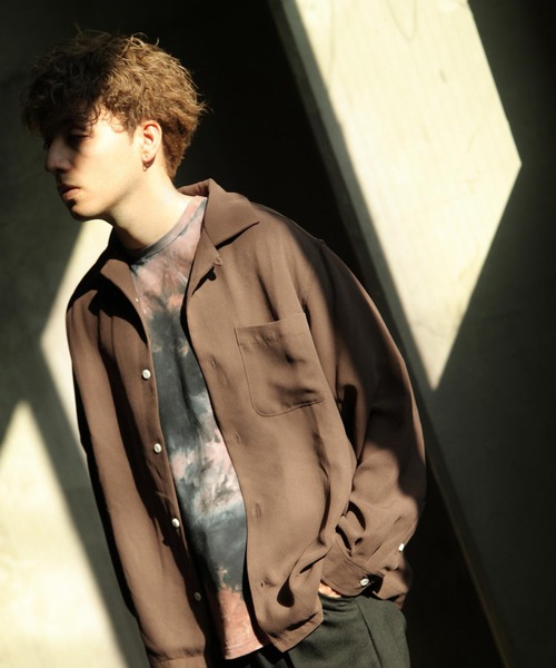 NILWAY(ニルウェイ)の「イージーケアポリトロバックスリットオープンカラーシャツ(シャツ/ブラウス・メンズ・ホワイト/チャコールグレー/ブラック/ベージュ/ブラウン/ブルー/ブラック系その他/ベージュ系その他・MEDIUM/LARGE/X-LARGE)」の6枚目の写真