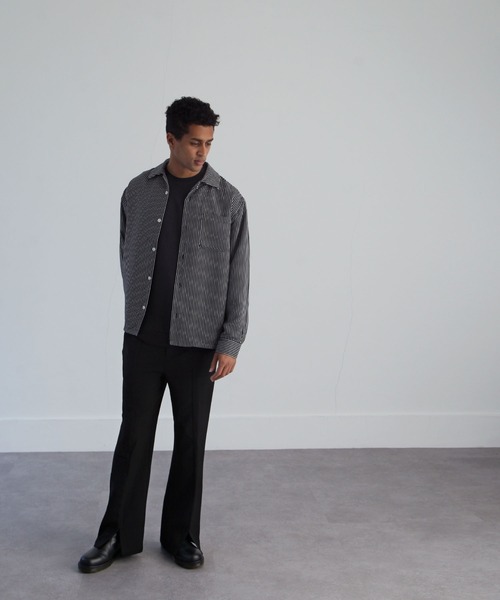 NILWAY(ニルウェイ)の「イージーケアポリトロバックスリットオープンカラーシャツ(シャツ/ブラウス・メンズ・ホワイト/チャコールグレー/ブラック/ベージュ/ブラウン/ブルー/ブラック系その他/ベージュ系その他・MEDIUM/LARGE/X-LARGE)」の21枚目の写真