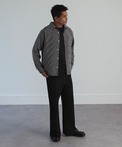 NILWAY(ニルウェイ)の「イージーケアポリトロバックスリットオープンカラーシャツ(シャツ/ブラウス・メンズ・ホワイト/チャコールグレー/ブラック/ベージュ/ブラウン/ブルー/ブラック系その他/ベージュ系その他・MEDIUM/LARGE/X-LARGE)」の22枚目の写真