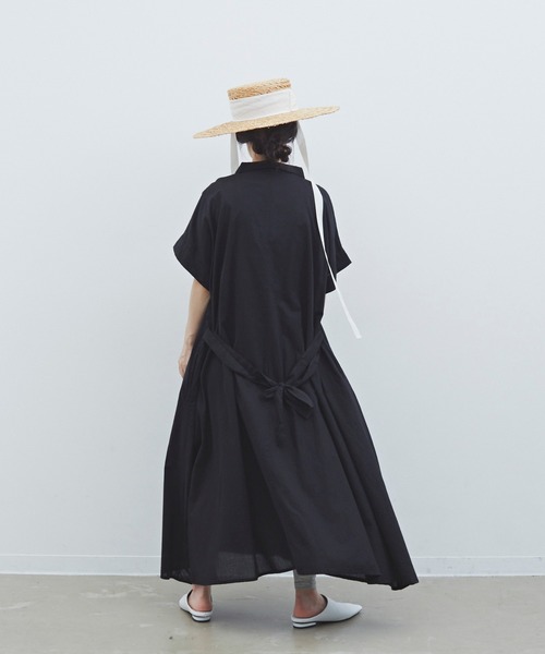 Libra Cue（リブラ キュー）の「Libra　フレアシャツワンピース（ワンピース・レディース・ブラック/ベージュ/カーキ/その他・FREE）」の9枚目の写真