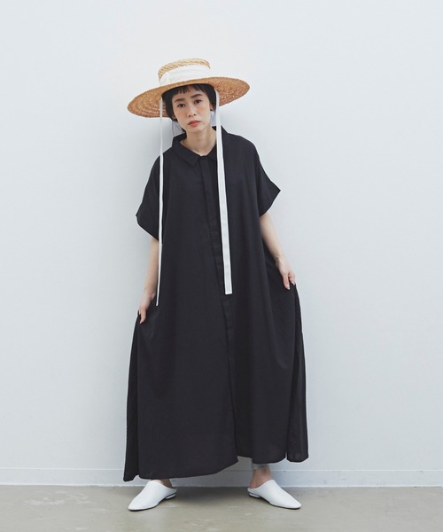 Libra Cue（リブラ キュー）の「Libra　フレアシャツワンピース（ワンピース・レディース・ブラック/ベージュ/カーキ/その他・FREE）」の6枚目の写真