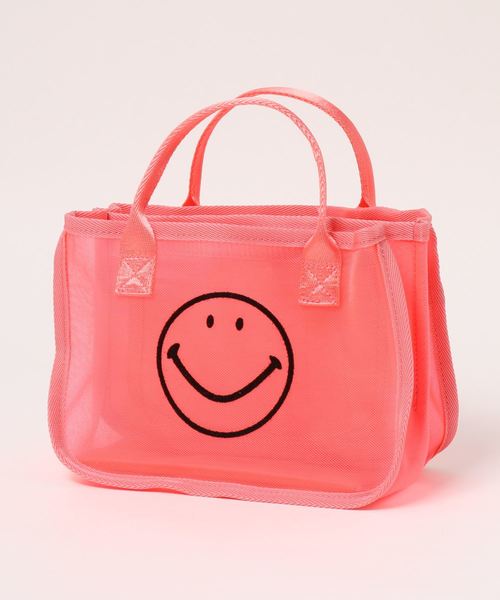 cache cache（カシュ カシュ）の「カシュカシュ cachecache / スマイルモチーフメッシュバッグインバッグ（ポーチ・レディース・ブラック/イエロー/ピンク/ベージュ/パープル/グレー・FREE）」の6枚目の写真