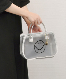 cache cache（カシュ カシュ）の「カシュカシュ cachecache / スマイルモチーフメッシュバッグインバッグ（ポーチ）」