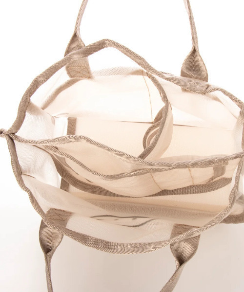 cache cache（カシュ カシュ）の「カシュカシュ cachecache / スマイルモチーフメッシュバッグインバッグ（ポーチ・レディース・ブラック/イエロー/ピンク/ベージュ/パープル/グレー・FREE）」の9枚目の写真