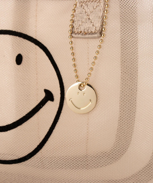 cache cache（カシュ カシュ）の「カシュカシュ cachecache / スマイルモチーフメッシュバッグインバッグ（ポーチ・レディース・ブラック/イエロー/ピンク/ベージュ/パープル/グレー・FREE）」の10枚目の写真