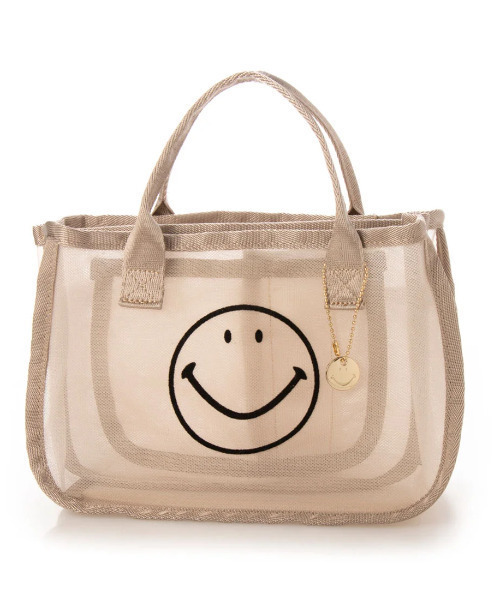 cache cache（カシュ カシュ）の「カシュカシュ cachecache / スマイルモチーフメッシュバッグインバッグ（ポーチ・レディース・ブラック/イエロー/ピンク/ベージュ/パープル/グレー・FREE）」の21枚目の写真