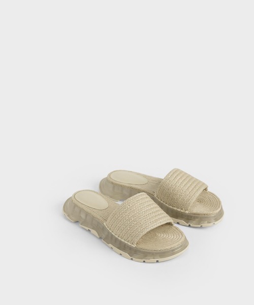CHARLES & KEITH（チャールズ & キース）の「エスパドリーユ フラットフォームサンダル / Espadrille Flatform Sandals（サンダル・レディース・クリーム/オリーブ・22.5cm/23cm/23.5cm/24.5cm/25cm/25.5cm）」の3枚目の写真
