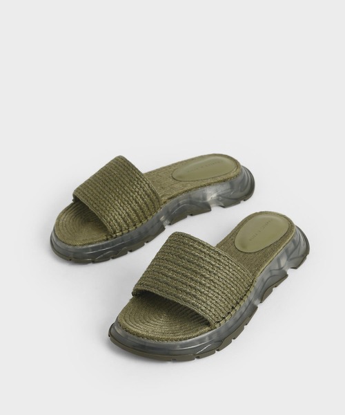 CHARLES & KEITH（チャールズ & キース）の「エスパドリーユ フラットフォームサンダル / Espadrille Flatform Sandals（サンダル・レディース・クリーム/オリーブ・22.5cm/23cm/23.5cm/24.5cm/25cm/25.5cm）」の7枚目の写真