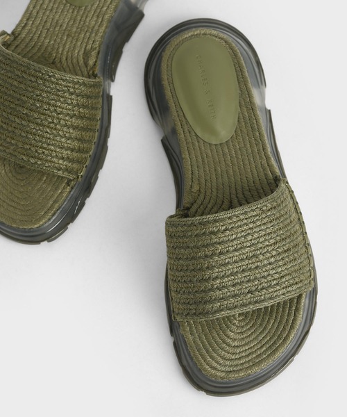 CHARLES & KEITH（チャールズ & キース）の「エスパドリーユ フラットフォームサンダル / Espadrille Flatform Sandals（サンダル・レディース・クリーム/オリーブ・22.5cm/23cm/23.5cm/24.5cm/25cm/25.5cm）」の10枚目の写真