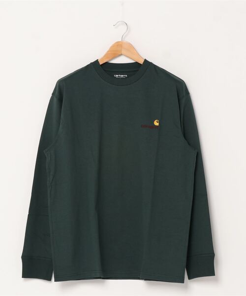 Carhartt WIP（カーハートダブリューアイピー）の「L/S AMERICAN SCRIPT T-SHIRT（Tシャツ/カットソー・メンズ・ブラック/グリーン/アッシュ/イエロー/バーガンディー・LARGE/XX-LARGE/SMALL/MEDIUM/X-SMALL/X-LARGE）」の4枚目の写真