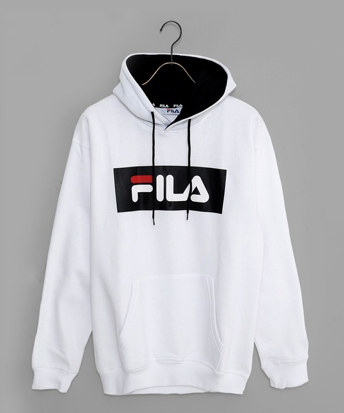 FILA(フィラ)の「【FILA/フィラ】ボックスロゴプリント ビックシルエット パーカー(パーカー・メンズ・ブラック/ネイビー/杢グレー/ホワイト・M/L/LL)」の2枚目の写真