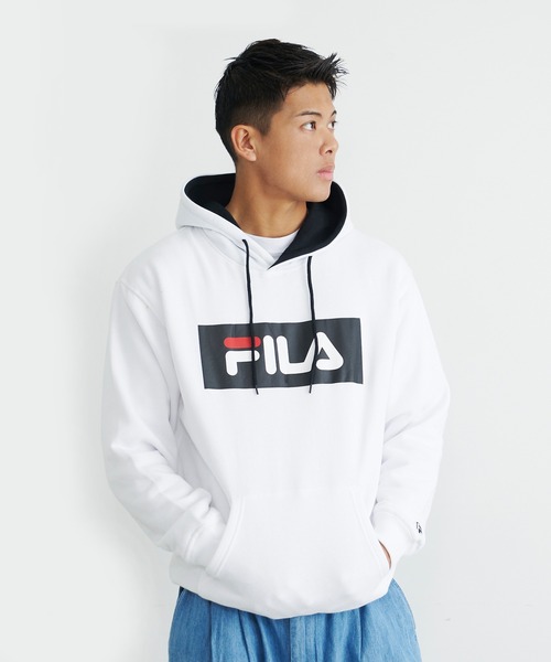 FILA(フィラ)の「【FILA/フィラ】ボックスロゴプリント ビックシルエット パーカー(パーカー・メンズ・ブラック/ネイビー/杢グレー/ホワイト・M/L/LL)」の7枚目の写真