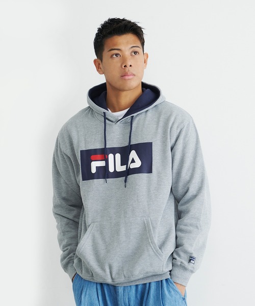 FILA(フィラ)の「【FILA/フィラ】ボックスロゴプリント ビックシルエット パーカー(パーカー・メンズ・ブラック/ネイビー/杢グレー/ホワイト・M/L/LL)」の19枚目の写真