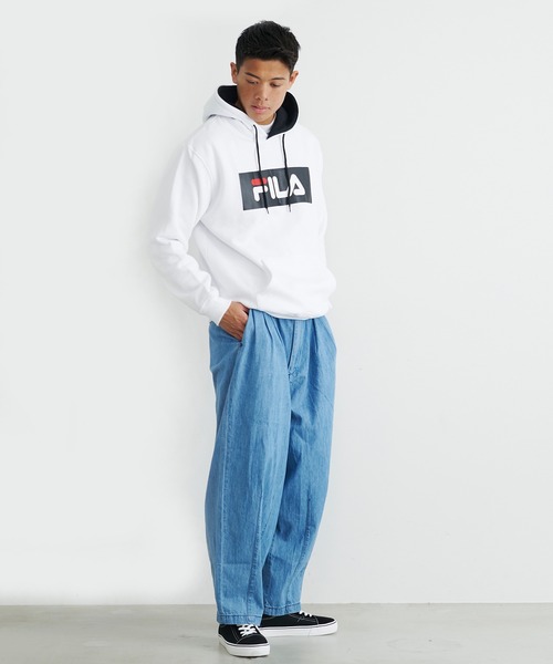 FILA(フィラ)の「【FILA/フィラ】ボックスロゴプリント ビックシルエット パーカー(パーカー・メンズ・ブラック/ネイビー/杢グレー/ホワイト・M/L/LL)」の11枚目の写真