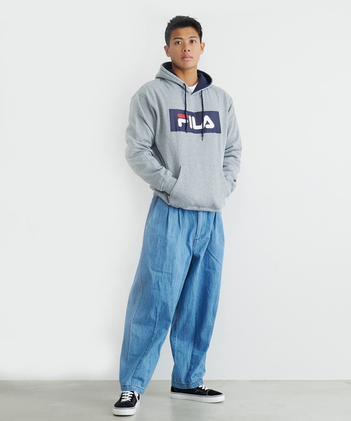 FILA(フィラ)の「【FILA/フィラ】ボックスロゴプリント ビックシルエット パーカー(パーカー・メンズ・ブラック/ネイビー/杢グレー/ホワイト・M/L/LL)」の9枚目の写真