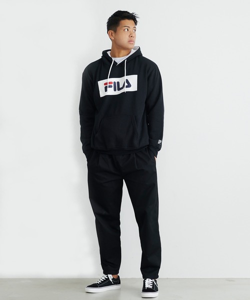 FILA(フィラ)の「【FILA/フィラ】ボックスロゴプリント ビックシルエット パーカー(パーカー・メンズ・ブラック/ネイビー/杢グレー/ホワイト・M/L/LL)」の10枚目の写真