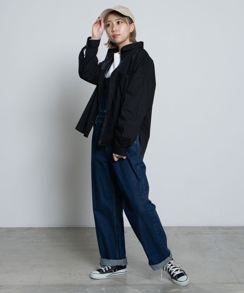 WEGO(ウィゴー)の「WEGO/マウンテンロゴワークシャツ(シャツ/ブラウス・レディース・ブラック/ベージュ・FREE)」の8枚目の写真