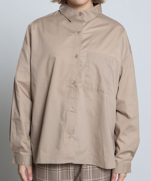 WEGO(ウィゴー)の「WEGO/マウンテンロゴワークシャツ(シャツ/ブラウス・レディース・ブラック/ベージュ・FREE)」の7枚目の写真