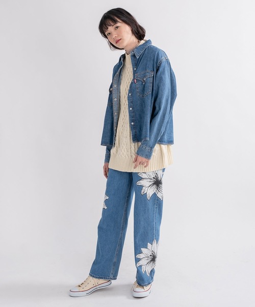 Levi's（リーバイス）の「LEVI'S(R) TYPE1 SHIRT ONE ON ONE SHIRT（シャツ/ブラウス・レディース・インディゴブルー・S/M/XS）」の4枚目の写真