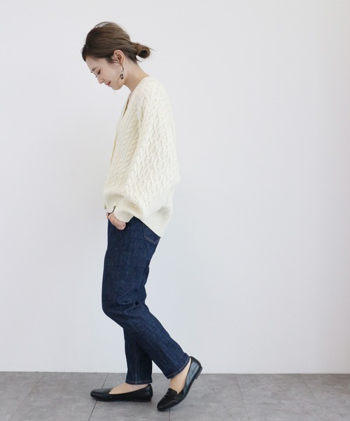 AMERICAN HOLIC(アメリカンホリック)の「ケーブルドルマンニットカーディガン *●(カーディガン/ボレロ・レディース・ブラック/アイボリー/モカ/マスタード・MEDIUM/LARGE)」の7枚目の写真