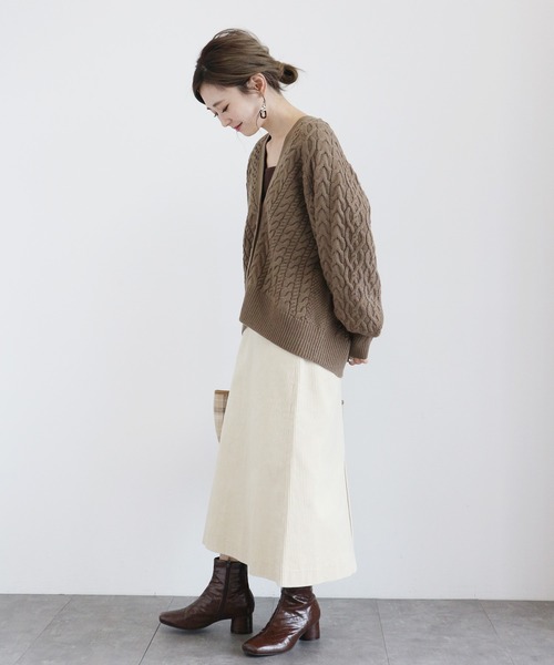 AMERICAN HOLIC(アメリカンホリック)の「ケーブルドルマンニットカーディガン *●(カーディガン/ボレロ・レディース・ブラック/アイボリー/モカ/マスタード・MEDIUM/LARGE)」の8枚目の写真